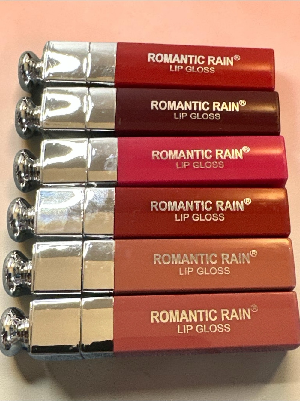 ROMANTIC RAIN Lip Gloss Bundle - Mixed Pink & Nude Shades 6 in Total